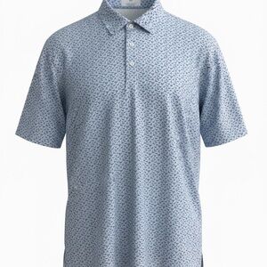 DriWay Watercolor Club Light Blue Patterned Polo Shirt